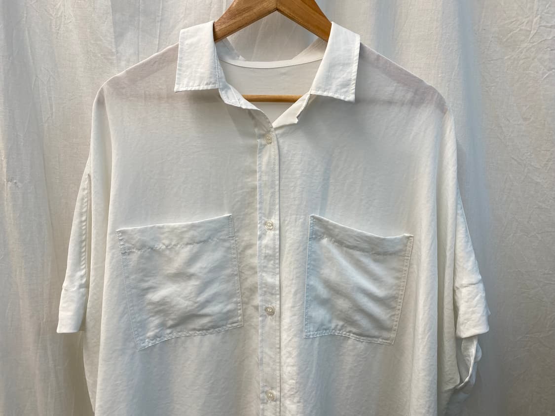 LEPSIM 화이트 오버핏 롱블라우스(F) 상품이미지4