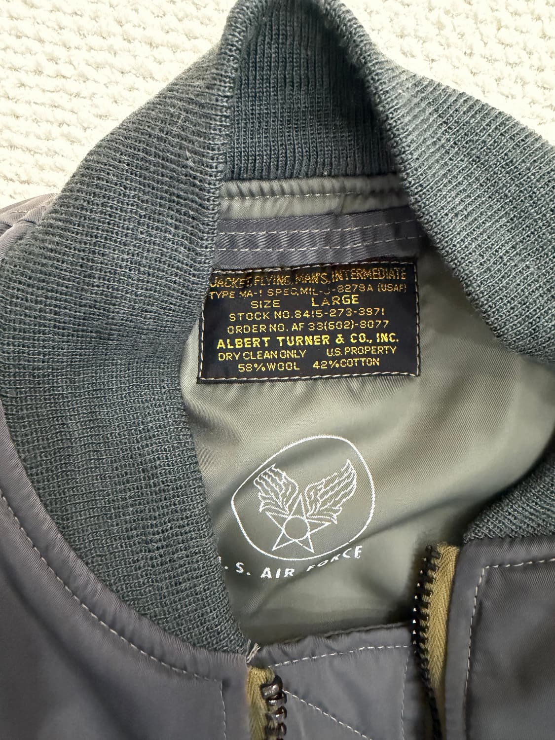 토이즈 맥코이 Ma-1 알버트터너 L 사이즈 상품이미지5