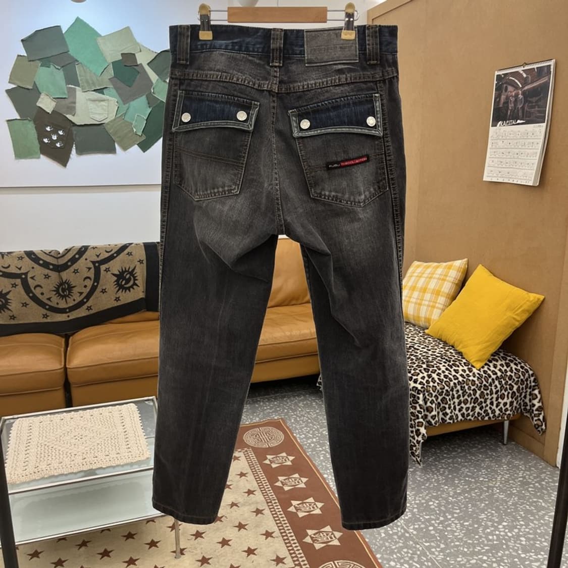 푸부 올드스쿨 스트릿 펑크 버튼포켓 데님팬츠 31인치 C10283 상품이미지4