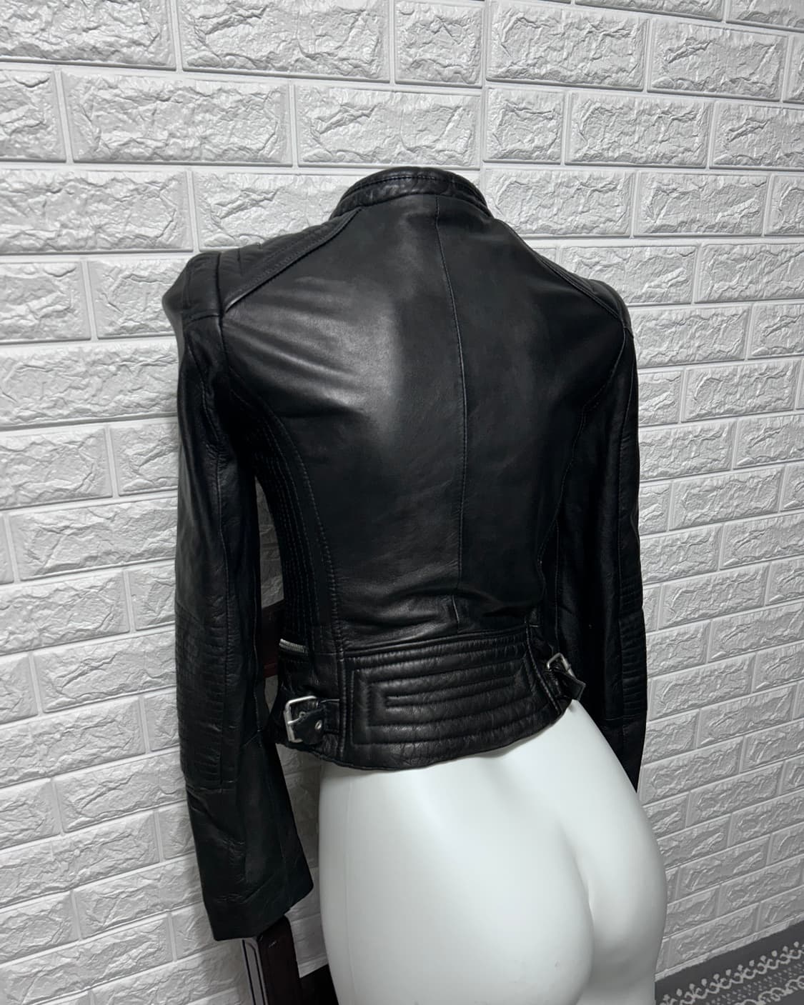 자라 램스킨 패디드 더블 지퍼 모토 자켓 상품이미지6