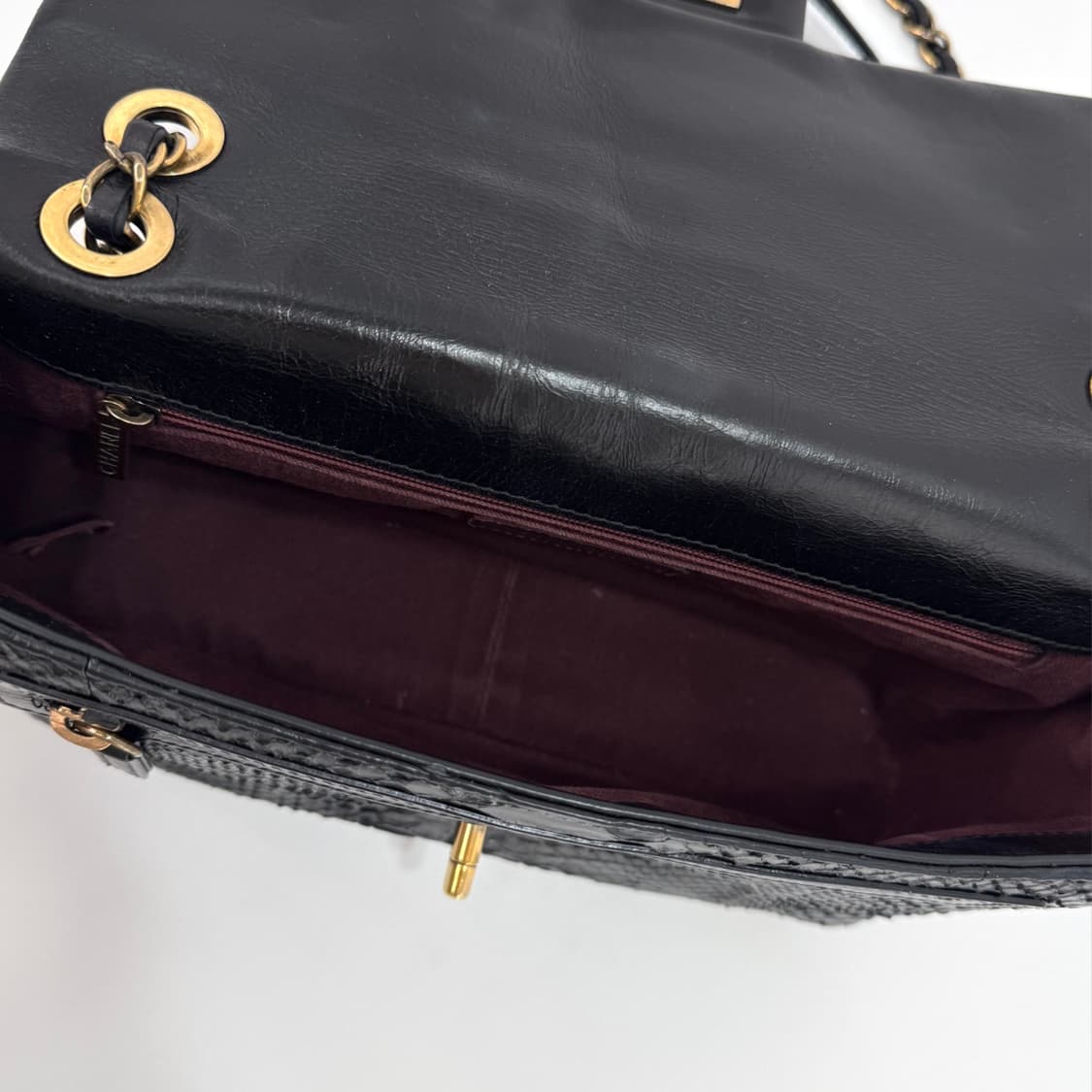 [감정완료] 샤넬 파이톤 체인 숄더백 블랙 상품이미지10