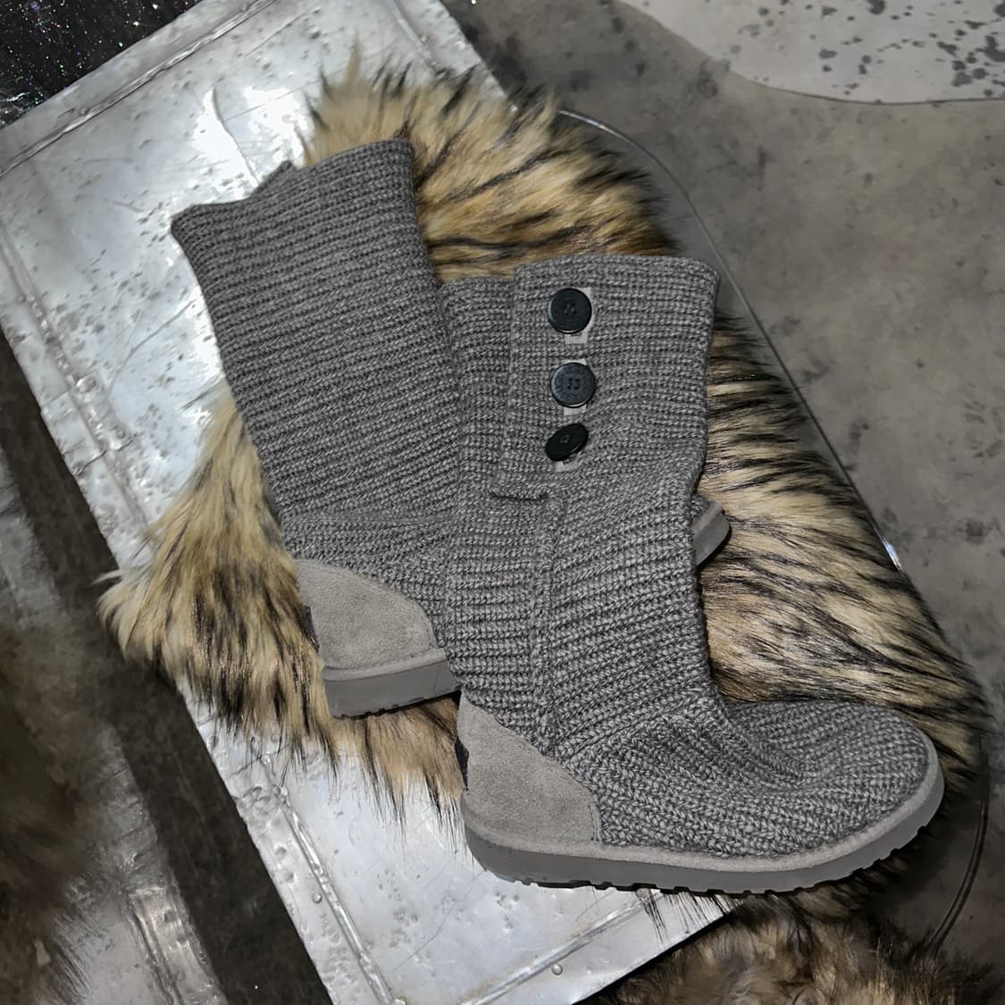 00s 그레이 니트 카디 어그 부츠 상품이미지2