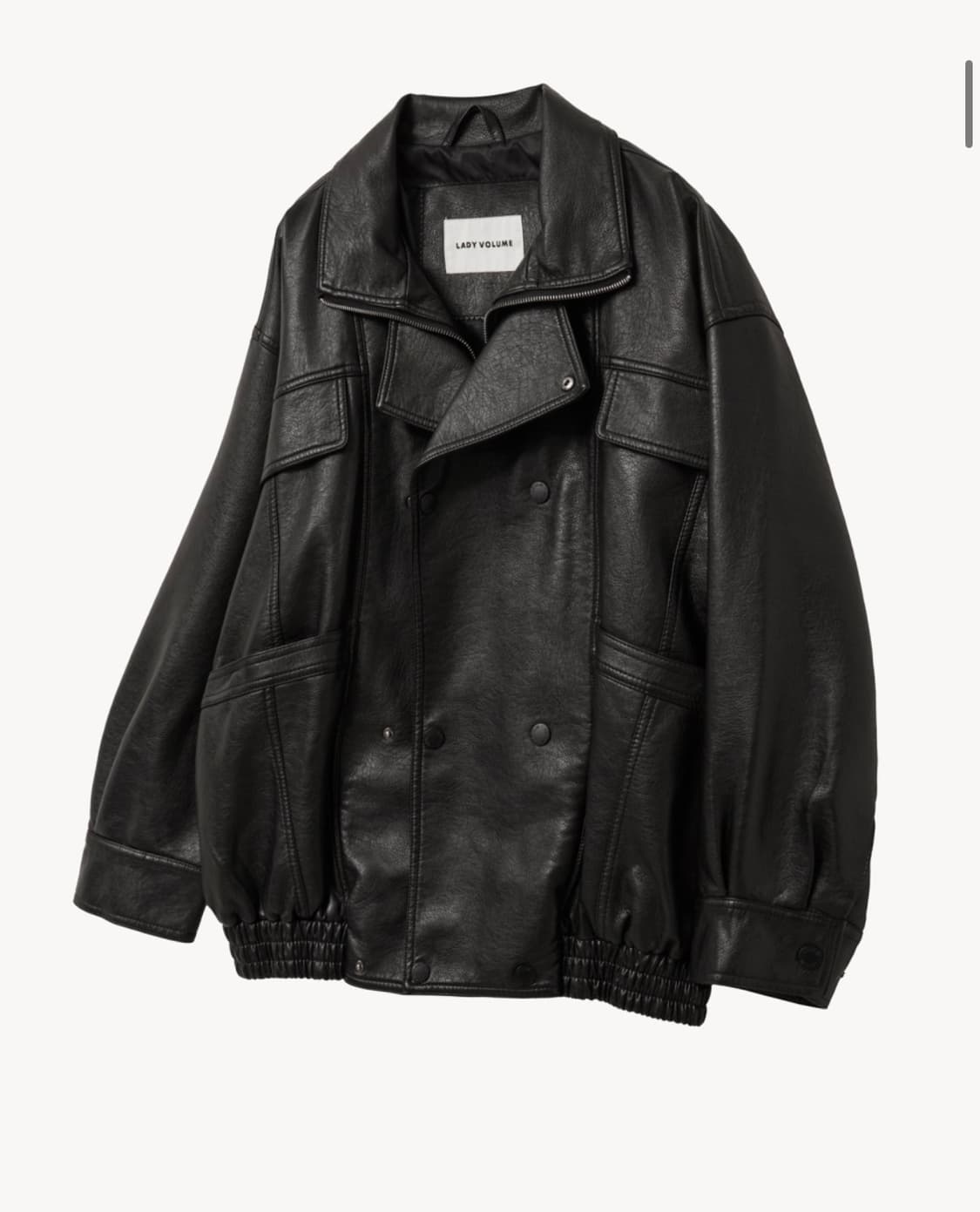 레이디볼륨 나폴레옹 비건 레더 자켓 상품이미지3