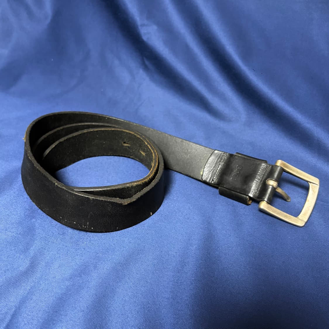 헤비 블랙 레더 벨트 상품이미지4