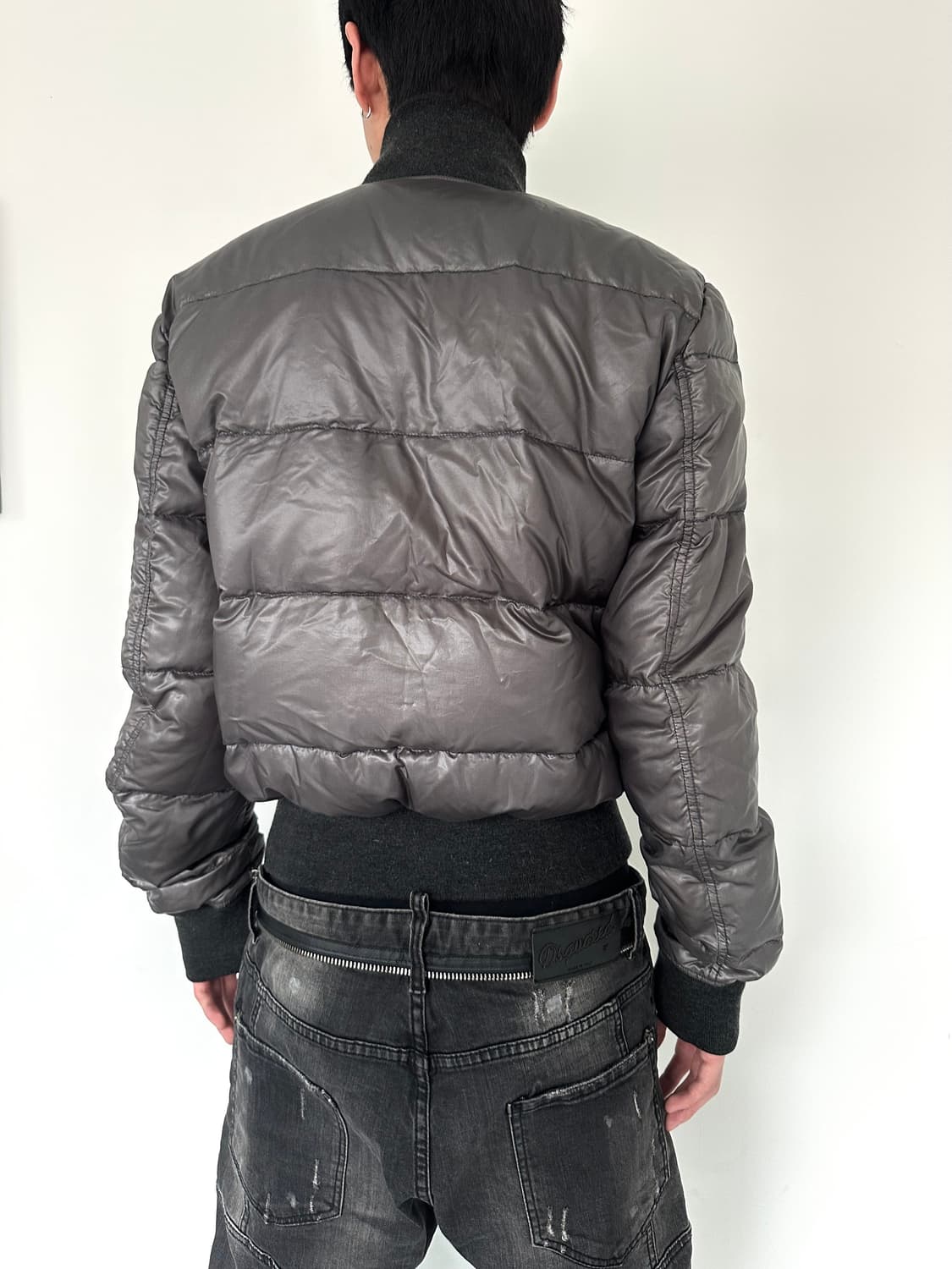 돌체앤가바나 2000s 애쉬그레이 패디드 봄버 자켓 상품이미지3