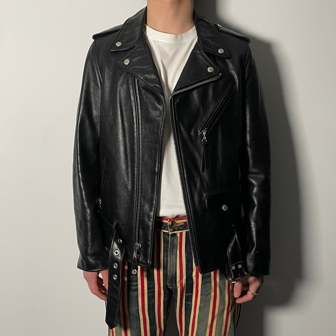 쇼트 X 디아프바인 626 리얼레더 라이더 자켓 (on.265)   상품이미지4
