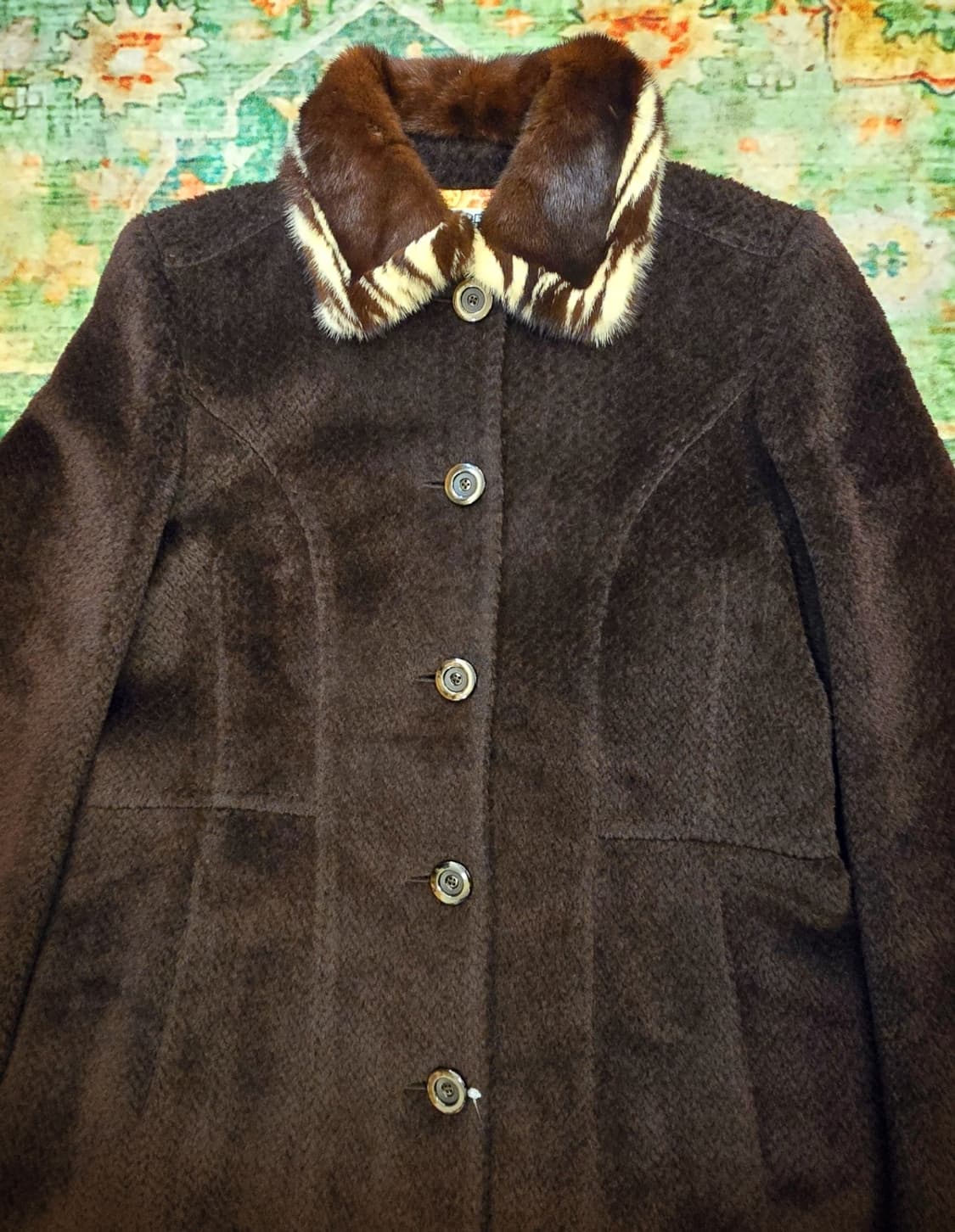 이태리 아라벨(ARABEL)밍크카라 캐시미어 빈티지코트 상품이미지1