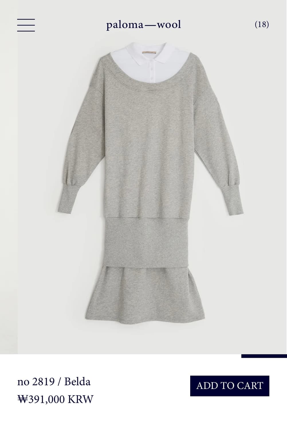 [36,38]팔로마울 BELDA 드레스/그레이 상품이미지6