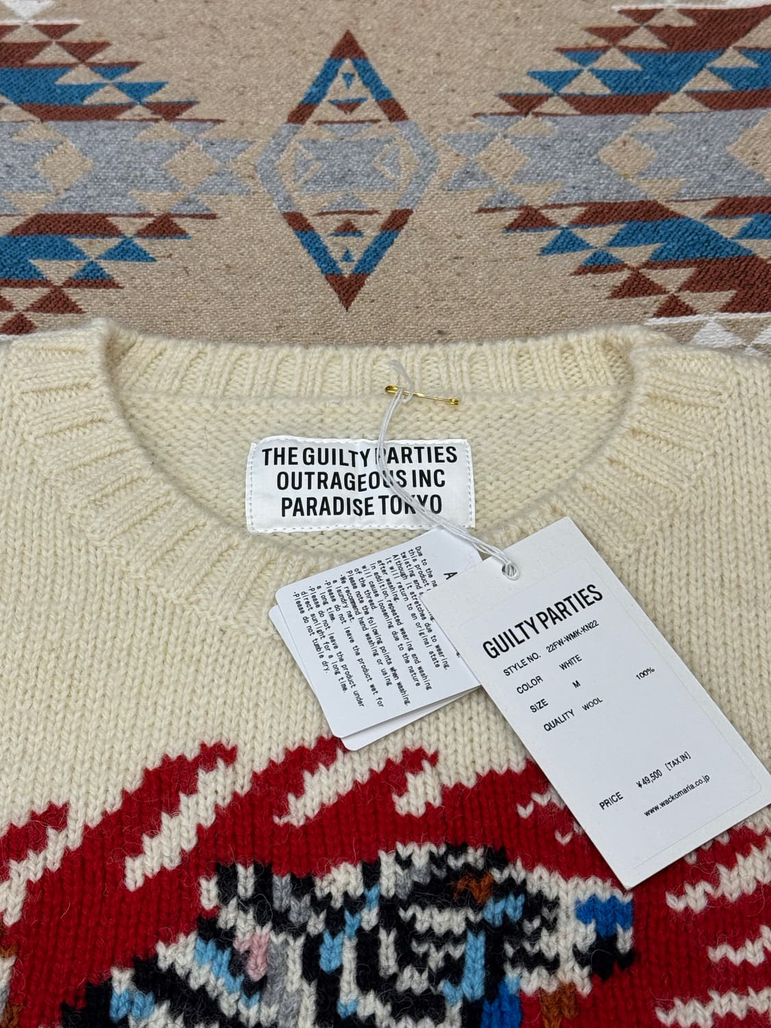 [M] 와코마리아 x 팀레이 인타르시아 크루넥 울 스웨터 상품이미지4