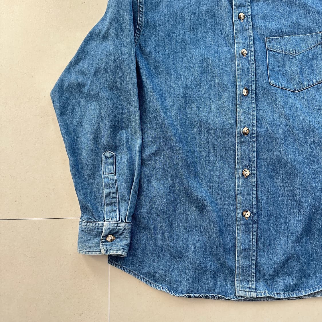 80s 빈티지 Prentiss 데님 셔츠 MADE IN USA 워크셔츠  상품이미지4