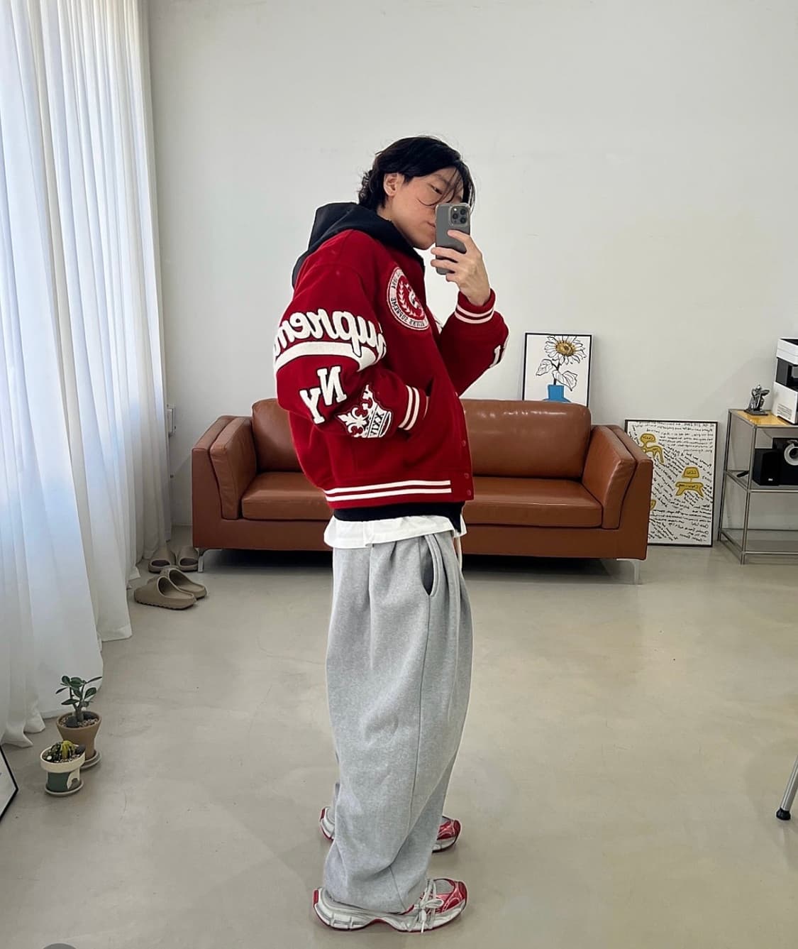 슈프림 베리타스 바시티 자켓 레드 상품이미지2