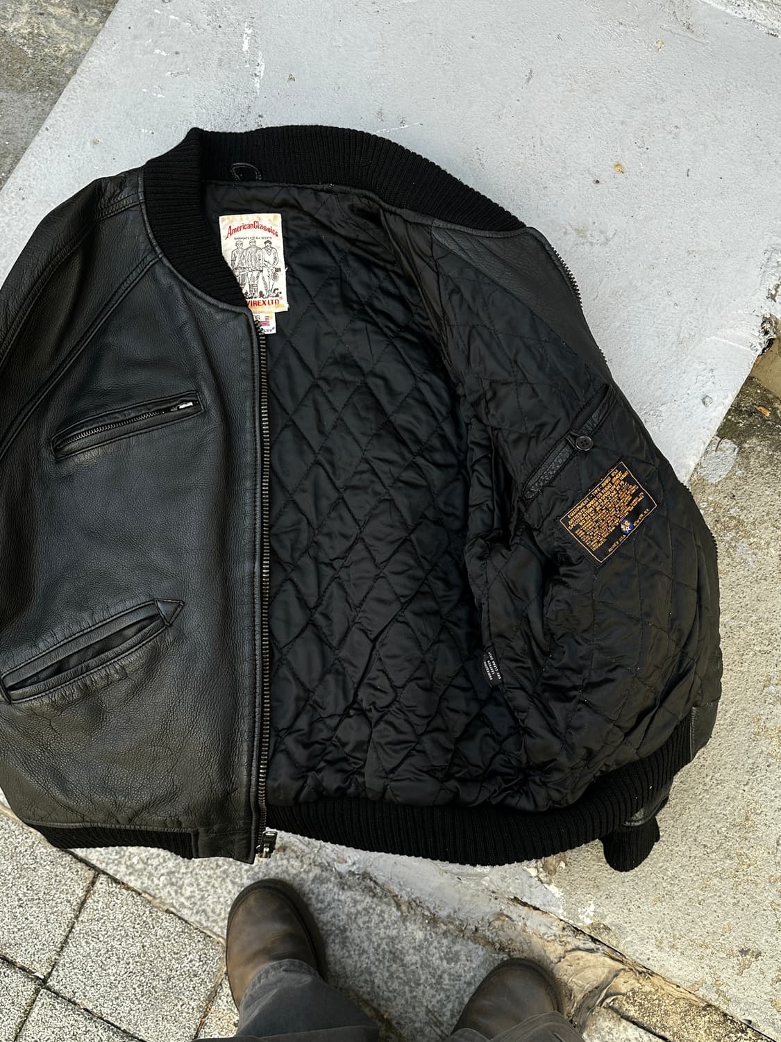 avirex 아비렉스 90s 트랙필드 레더 바시티 자켓 상품이미지5