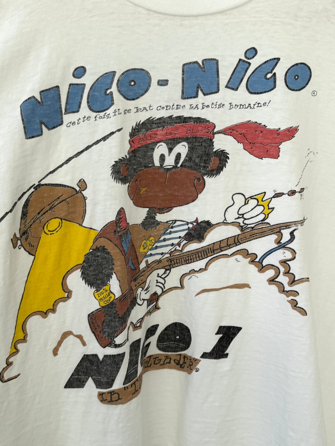 80s Nico-Nico 프랑스캐릭터 싱글스티치 티셔츠(HT112) 상품이미지4