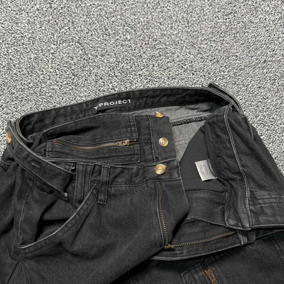 Name : 와이프로젝트 팝업진 흑청 데님 디테일 와이드팬츠 :)  상품이미지7