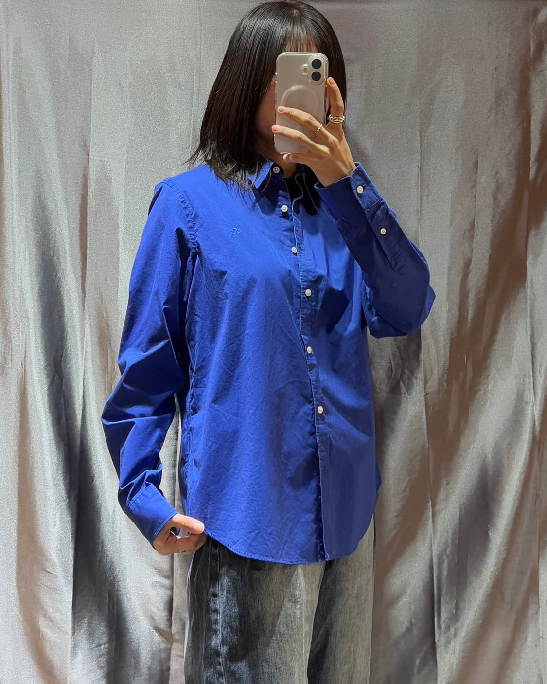 L 폴로랄프로렌 논아이론 딥블루 코튼 셔츠 상품이미지1