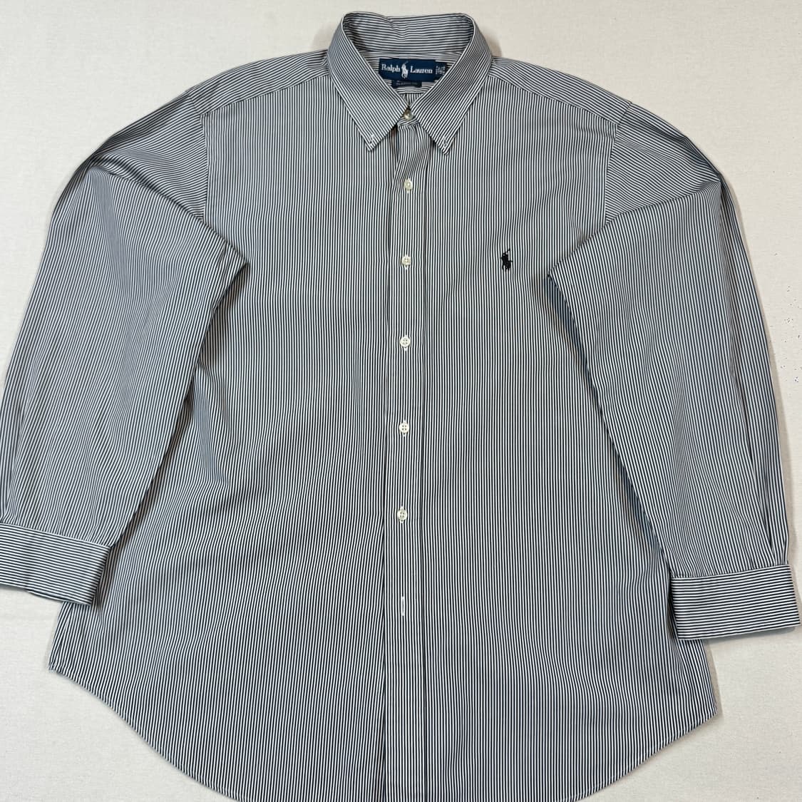 XL) 폴로 랄프로렌 클래식 블랙 스트라이프 포플린 셔츠 상품이미지2