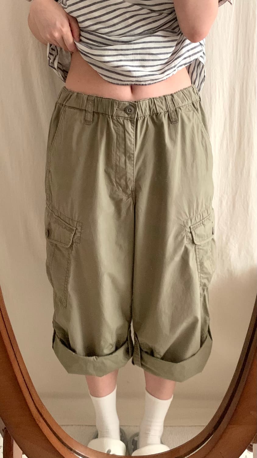 유니클로 카키 버뮤다 팬츠 상품이미지2
