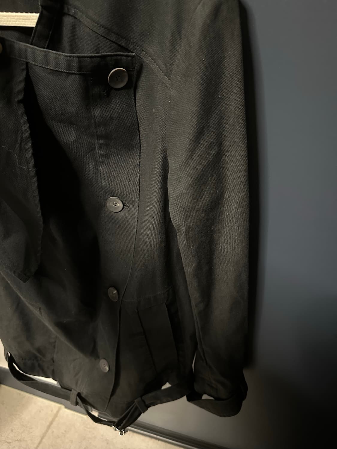 Helmut Lang 서지 코튼 논카라 트렌치 코트 자켓 상품이미지2