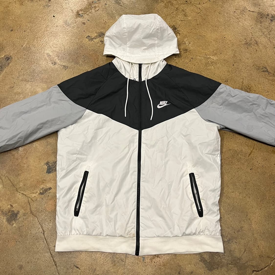 [정품/L] 나이키 바람막이 자켓 블랙 화이트 그레이 b10 상품이미지3
