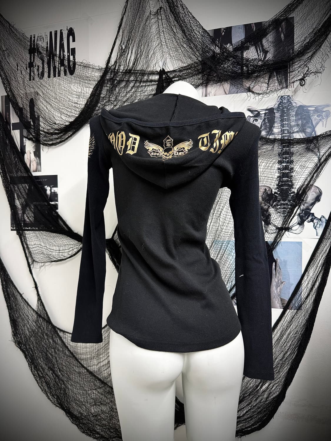 00s beads printing hoodie longsle 상품이미지3