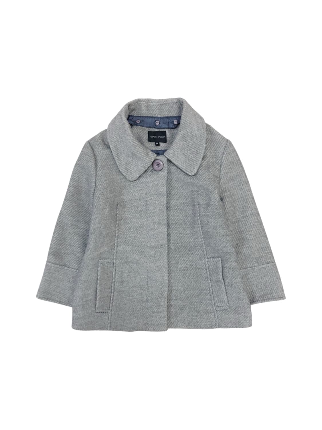 멜란지 그레이 히든 버튼 코트 상품이미지1