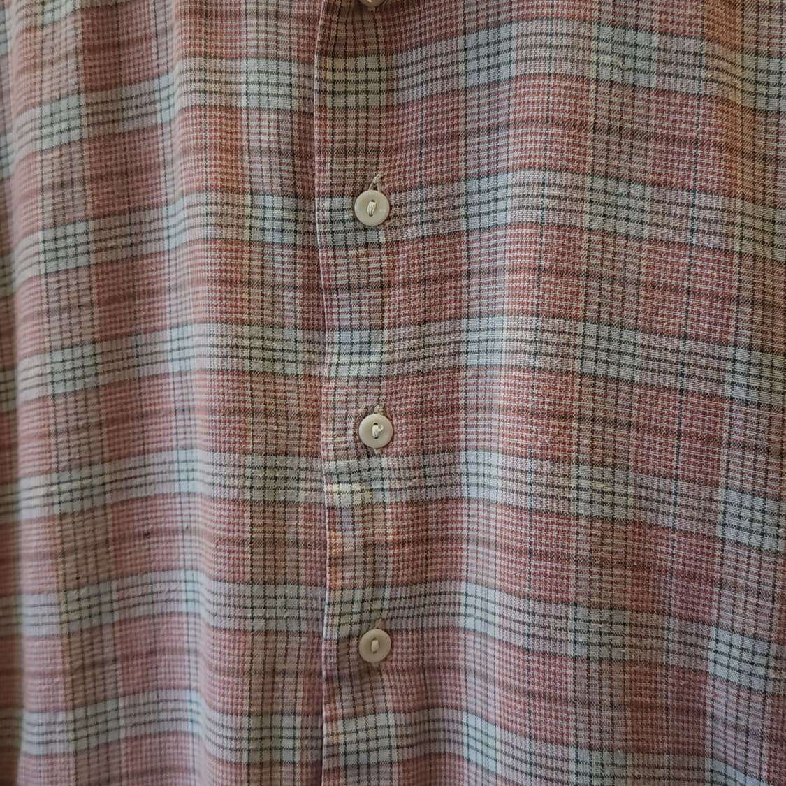 60s 프랑스 워크셔츠 가드너 빈티지 셔츠 라이트 핑크 잔체크 s 상품이미지6