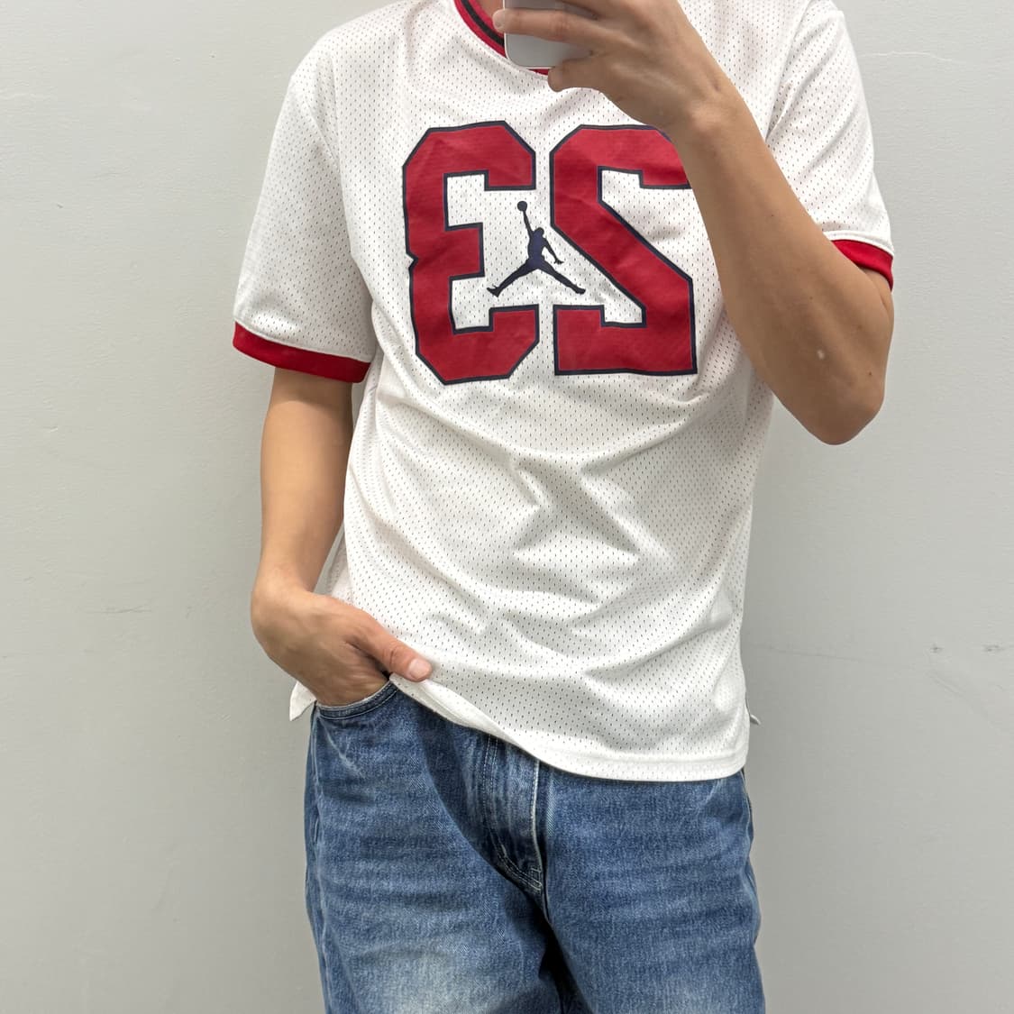 나이키 조던 23 메쉬 반팔 져지(오프화이트/레드)빈티지  상품이미지1