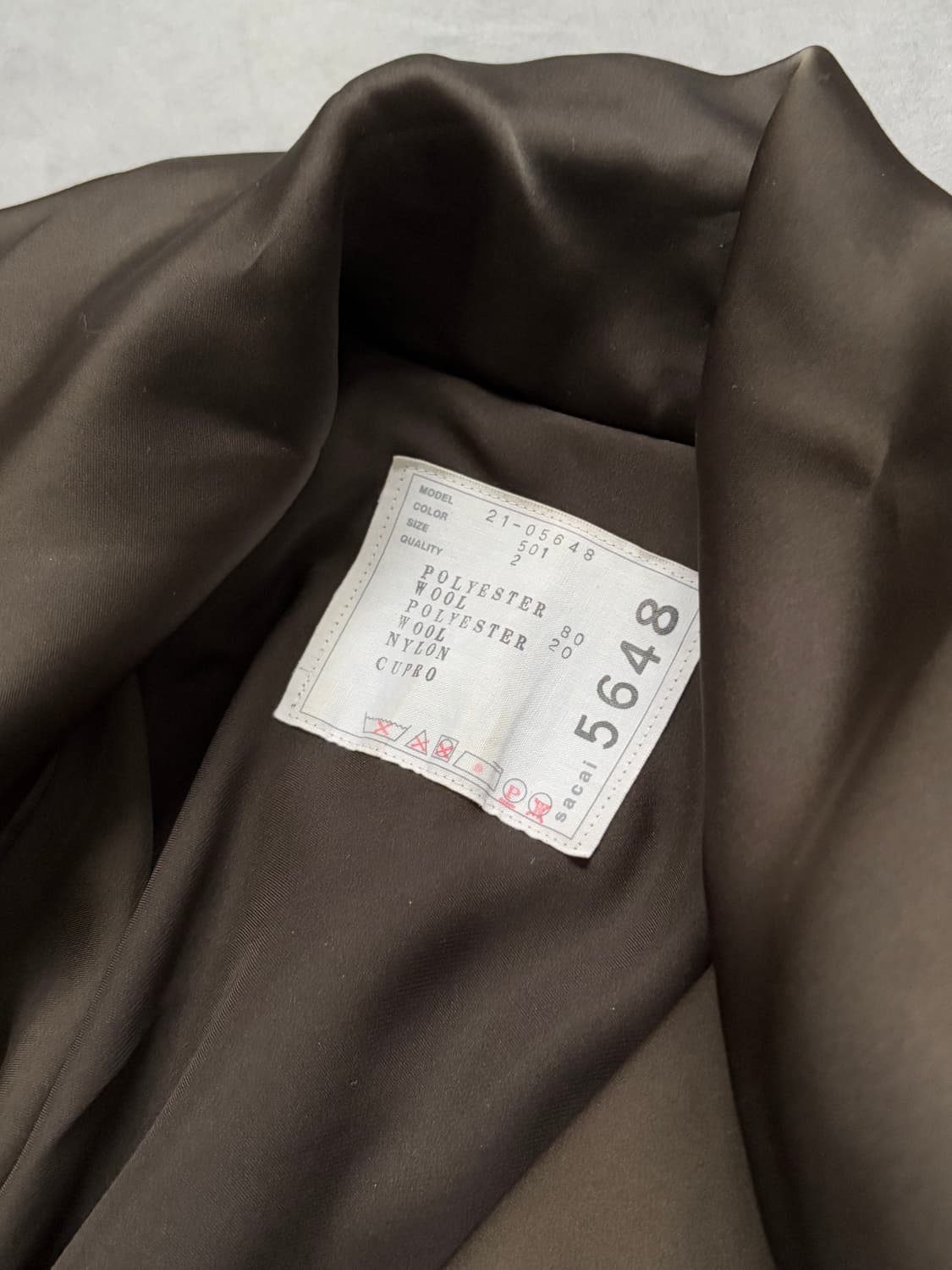 Sacai 사카이 브라운 레이어드 블레이저  상품이미지9