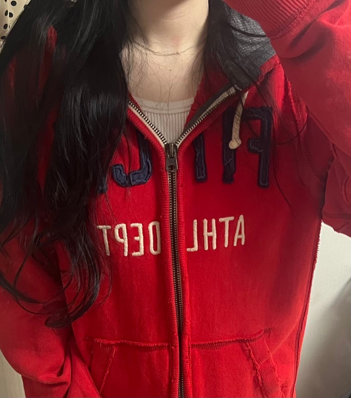 ❤️소장가치100❤️ 단종 아베크롬비 레드 후드집업 M 상품이미지2