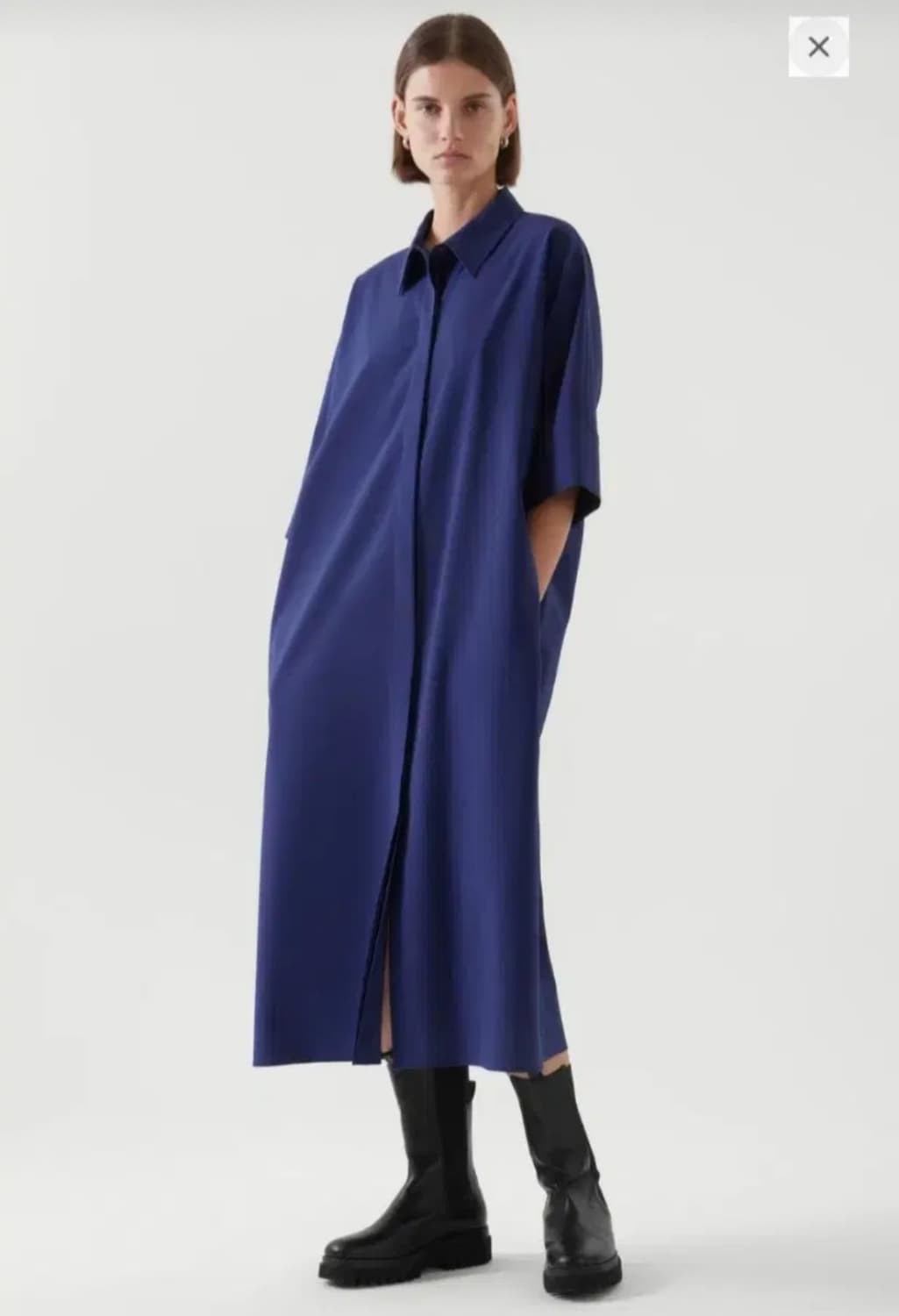 코스 셔츠형 오버핏 원피스 프리사이즈 상품이미지2