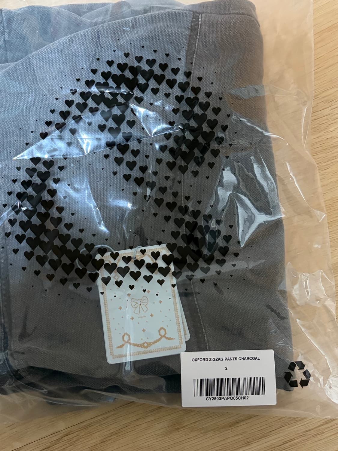 코이세이오 옥스포드 지그재그 팬츠 차콜 상품이미지1