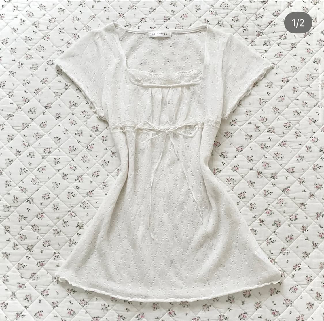 리즈리사깔 해외 빈티지 핀터레스트 레이스 반팔 상품이미지1