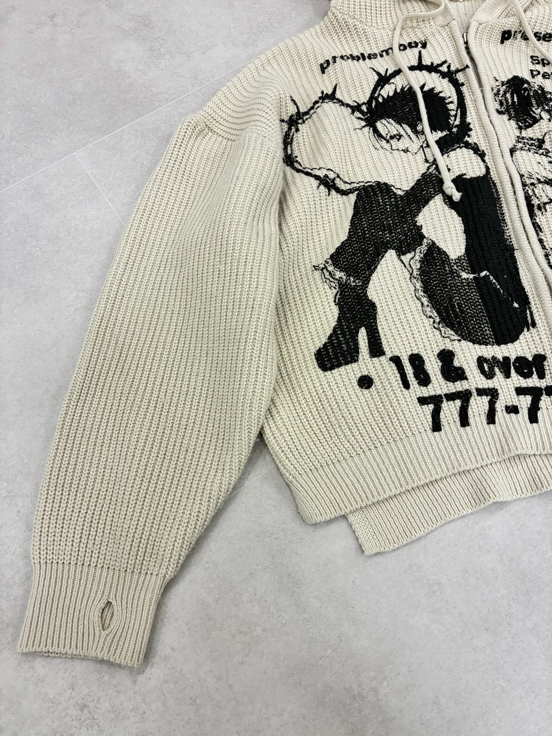 나나 프린팅 니트 워머집업 상품이미지3