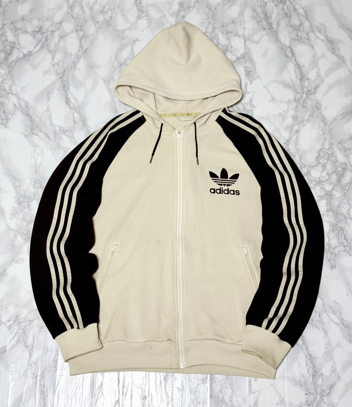 대장 아디다스 삼선 모카브라운 후드집업 져지 자켓 상품이미지1