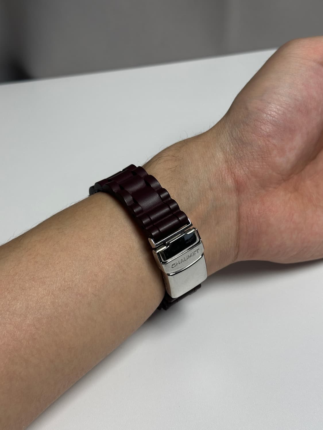 쇼메 클래스 원 스테인리스 & 버건디 러버 워치 상품이미지8