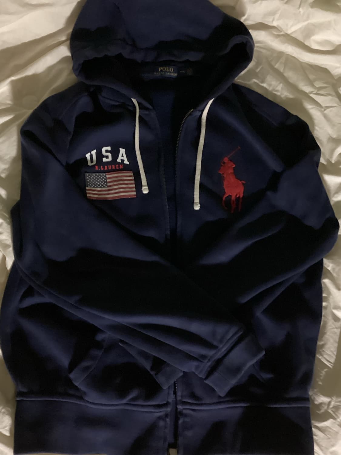 초대장급 폴로 빅포니 성조기 후드집업 상품이미지1