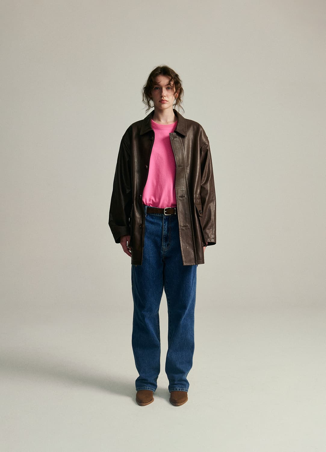 더바넷 뎁 램스킨 레더 캠프 스트링 코트 브라운 상품이미지1