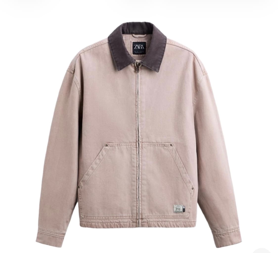 (새제품)자라 콘트라스트 워크 자켓 라이트탄 xl  상품이미지2