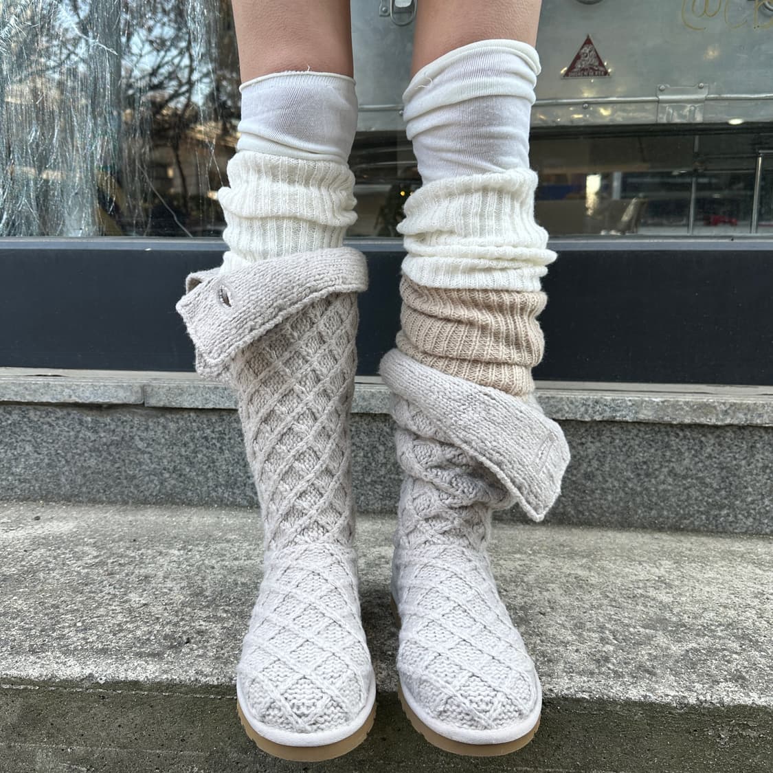 00s 크리스 크로스 니트 카디 어그 부츠 상품이미지4