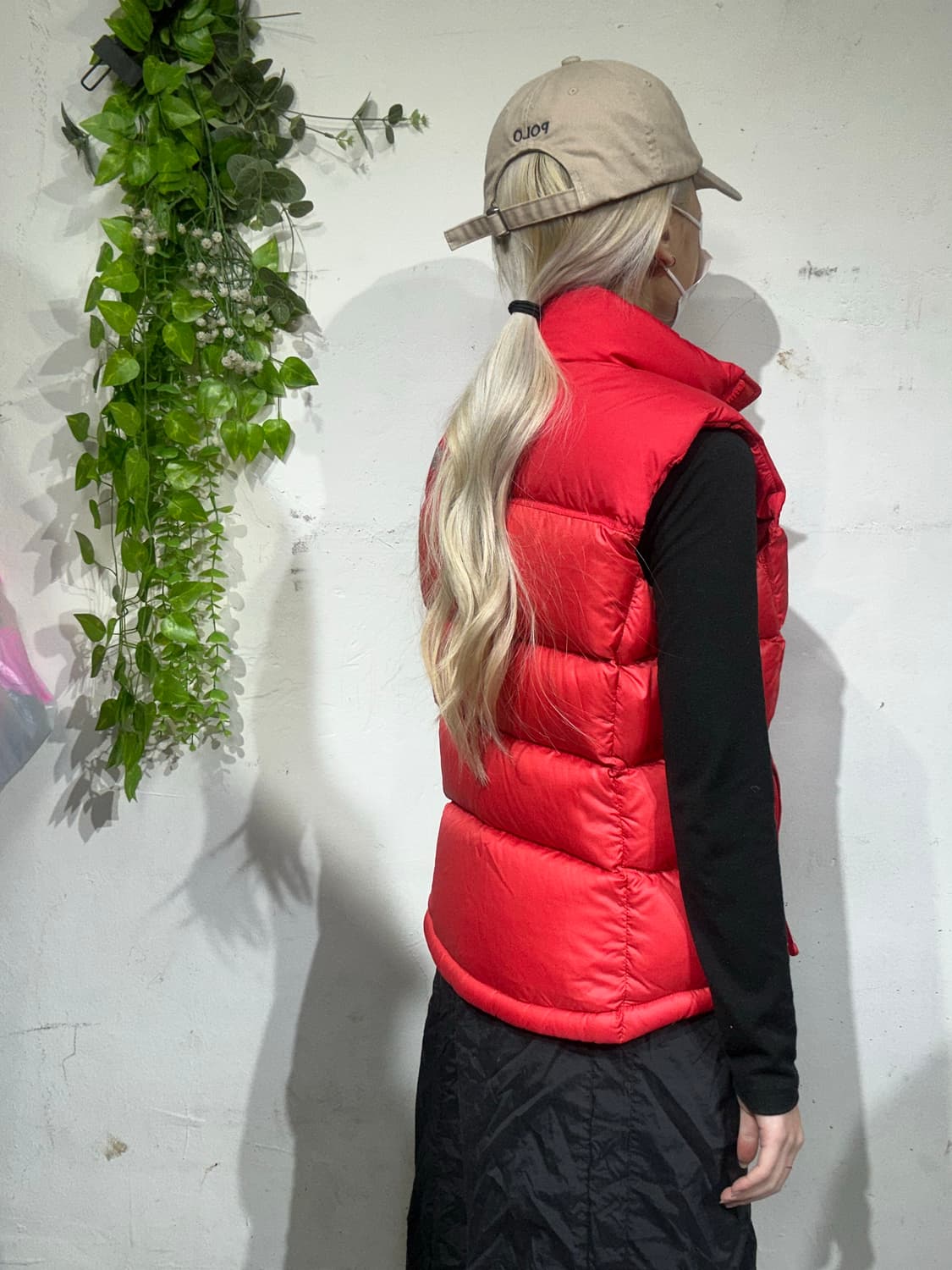 노스페이스 레드 패딩 조끼 M 상품이미지2