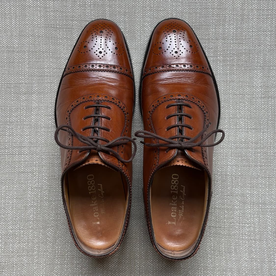 [UK6,250mm] Loake STRAND 마호가니 세미 브로그 슈즈 상품이미지8