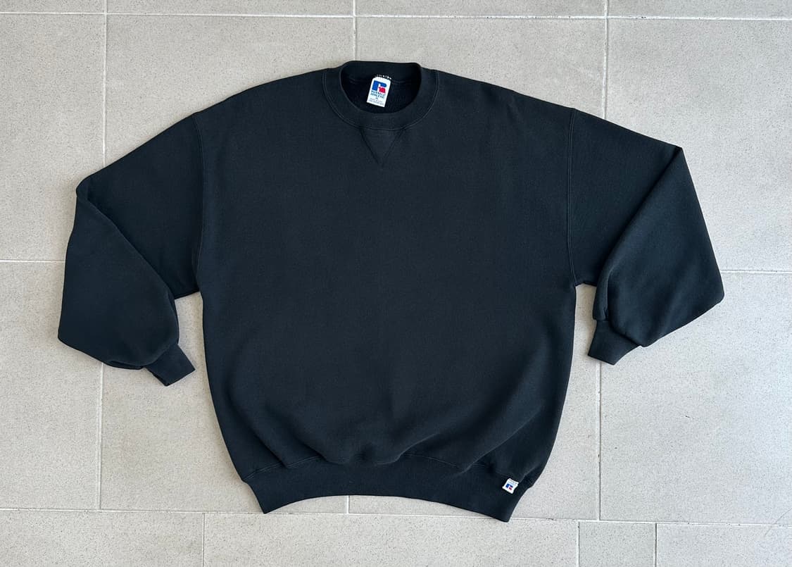 90s 빈티지 러셀 스웻셔츠 블랙 XL USA 상품이미지1