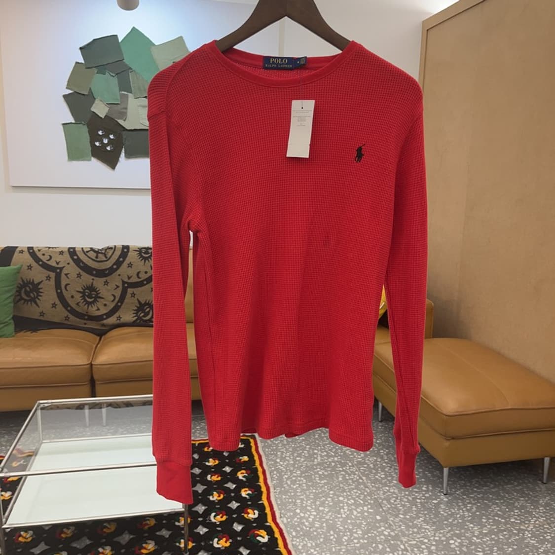 폴로 랄프로렌 레트로 레드 와플패턴 롱슬리브 M C07790 상품이미지2