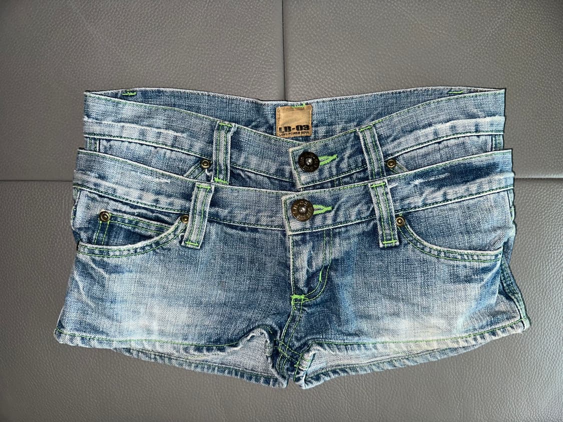 LB-03 Love Power Soul Denim 데님 숏팬츠 상품이미지2