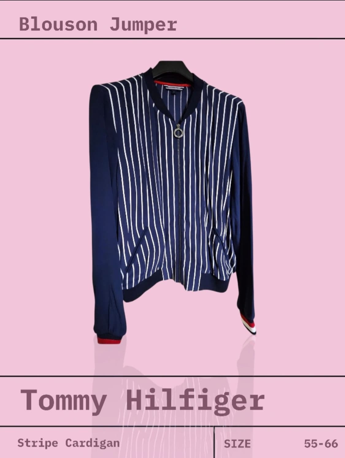 타미힐피거 스트라이프 봄버 자켓 55~66 / 거의새상품 / 간절기 상품이미지3