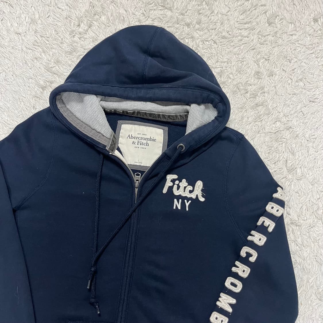 Abercrombie navy zip-up hoodie 상품이미지5