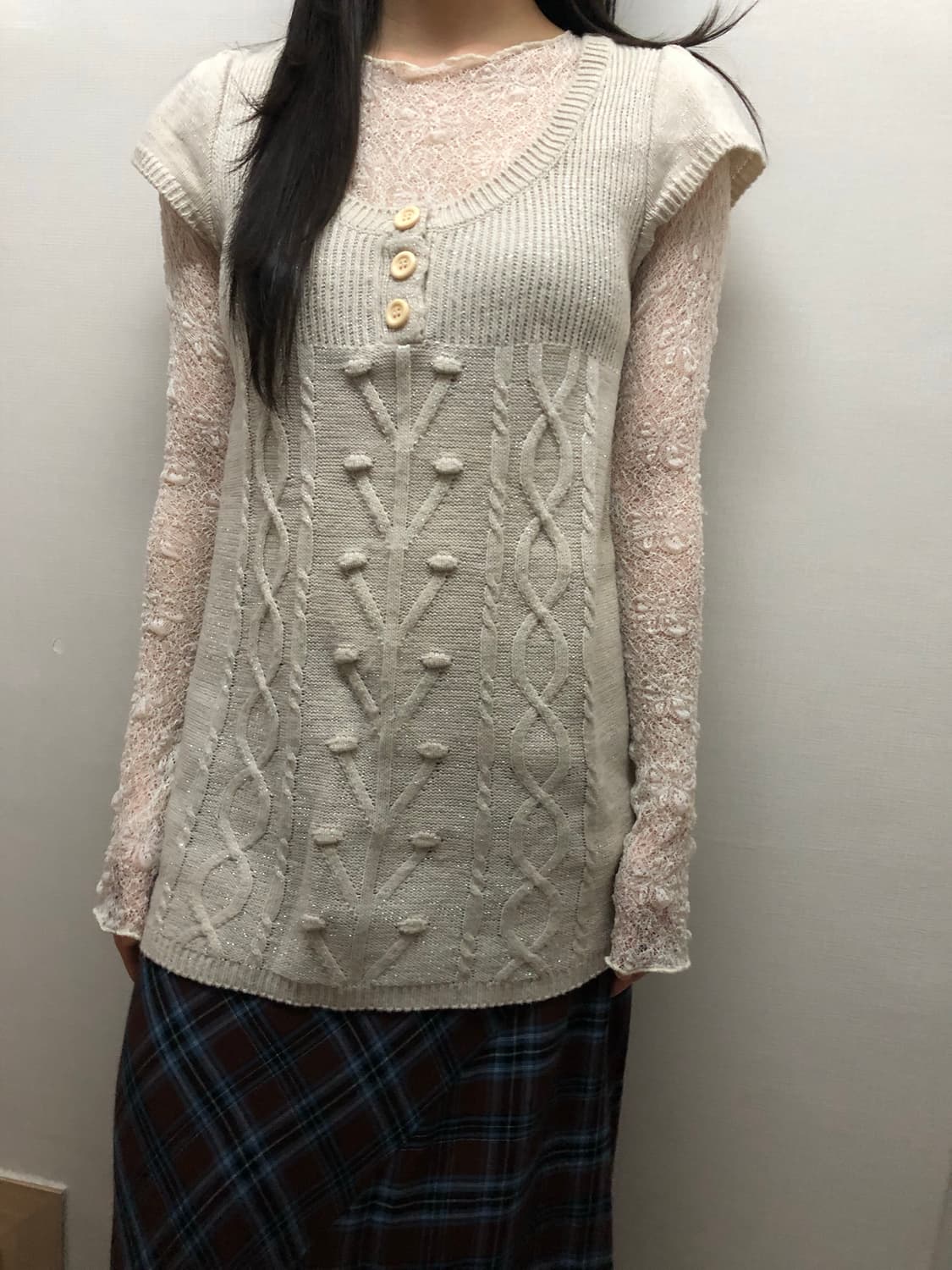 빈티지 아이보리 글리터 니트 상품이미지5