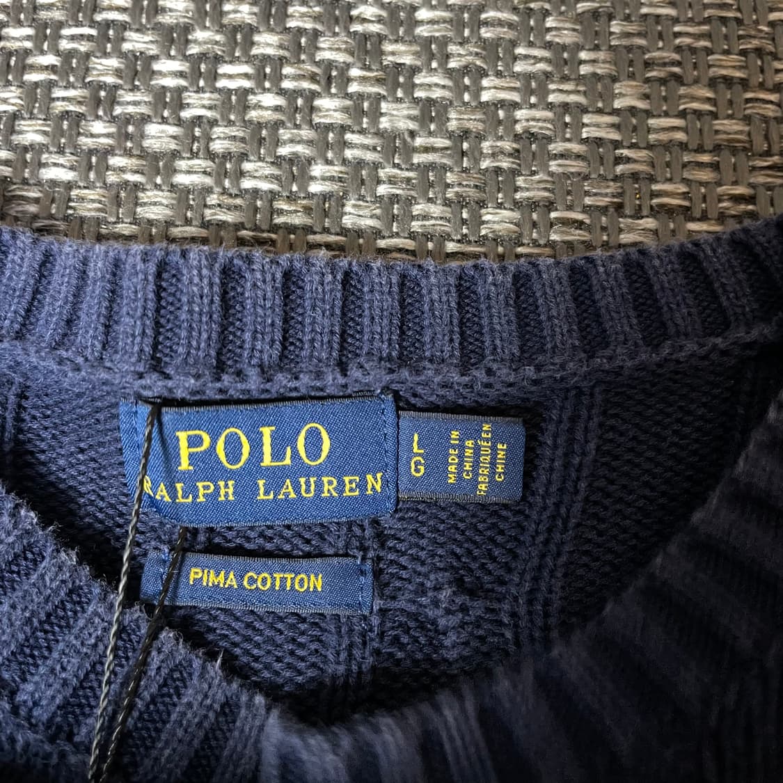 폴로랄프로렌 화이트포니 네이비 케이블 반팔 니트 L 상품이미지5