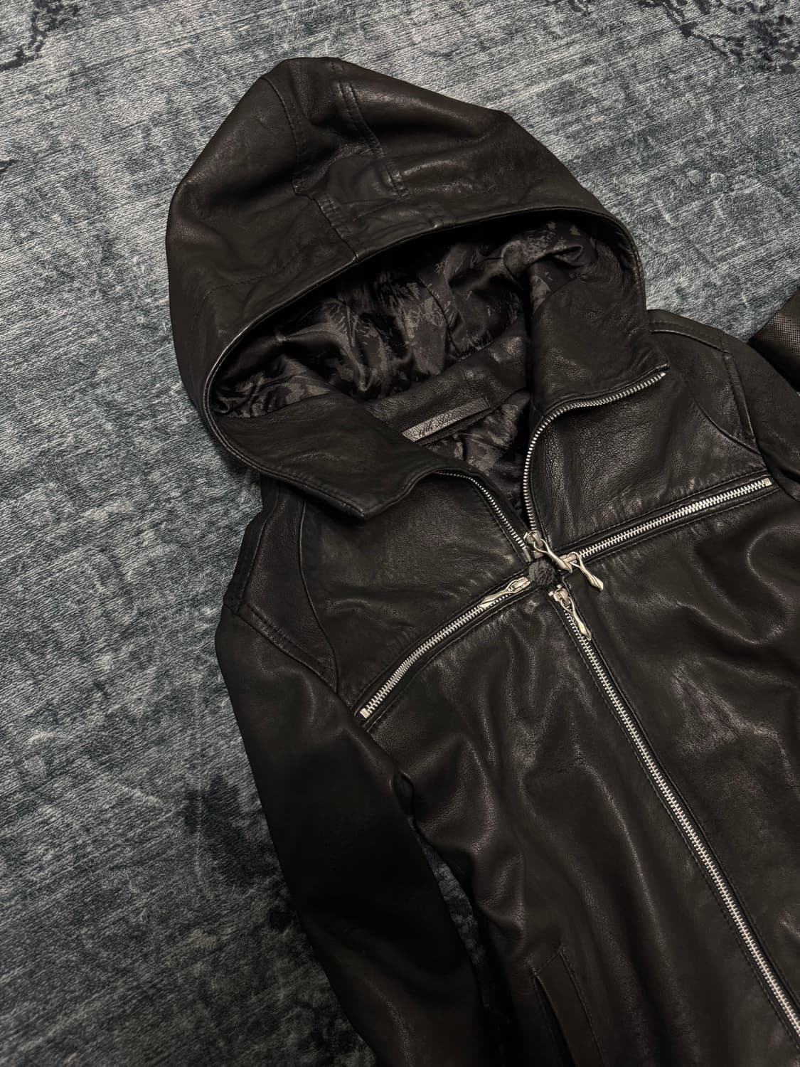 14th addiction cross zip leather hood ja 상품이미지3