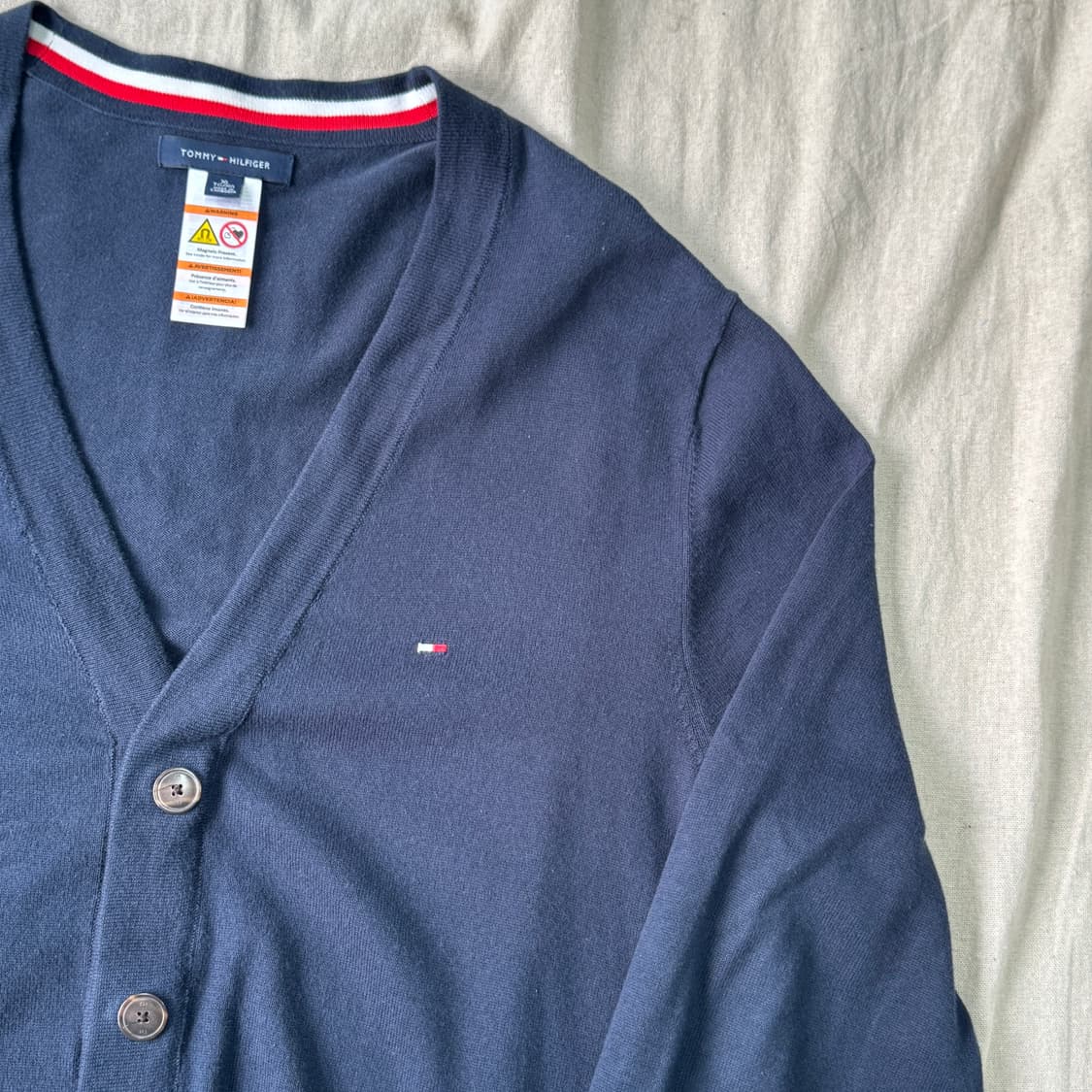 타미힐피거 삼선 자석 네이비 가디건 XL 상품이미지2